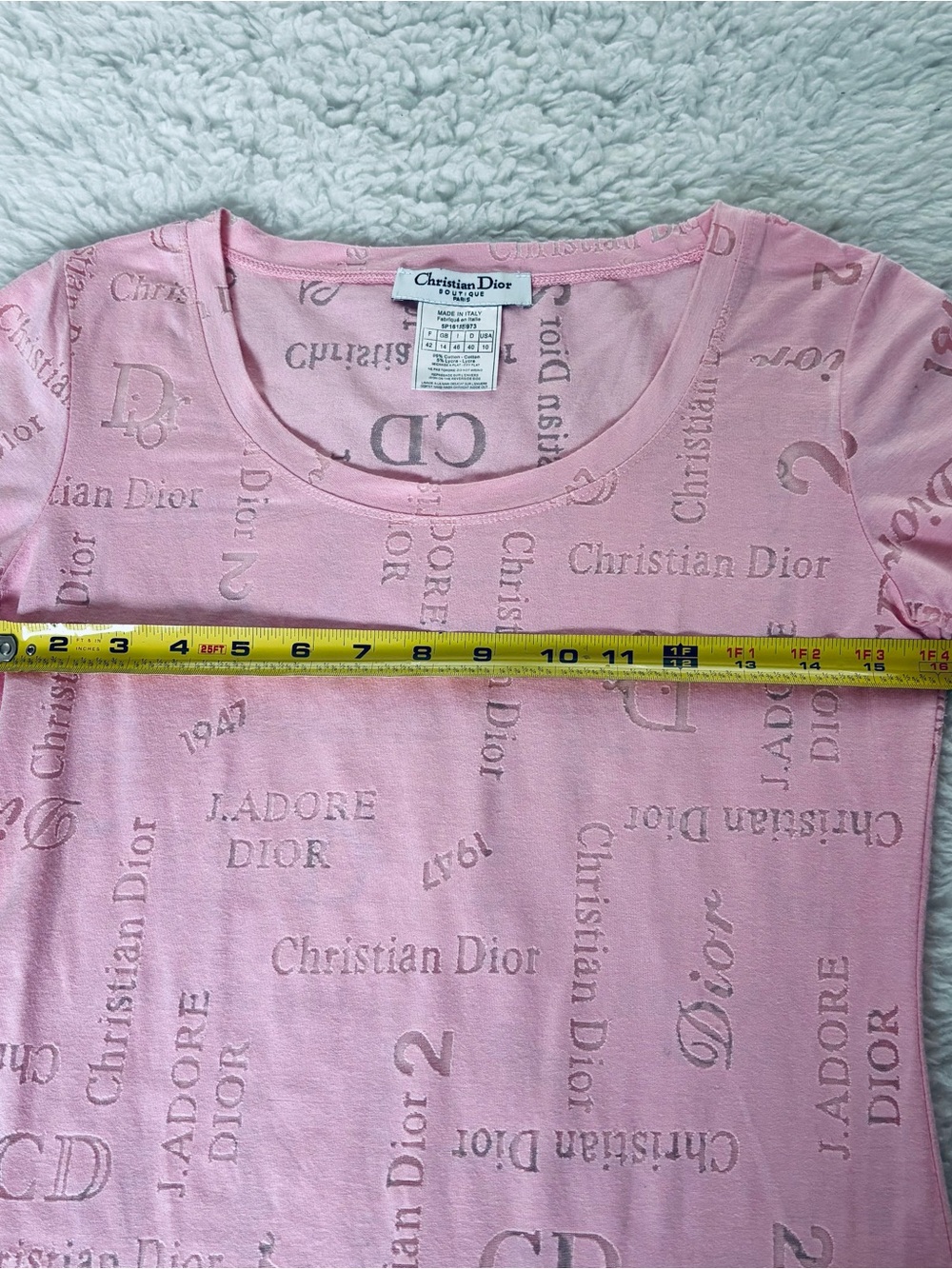 Christian Dior Pink Logo Silhouette Vintage Tee Sz EU42 US S-M - Picture 11 of 16